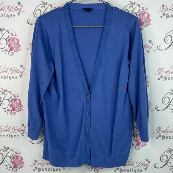 Talbots cardigan button down long sleeve Royal Blue Women's Cardigan Sweater - Picture 1 of 8